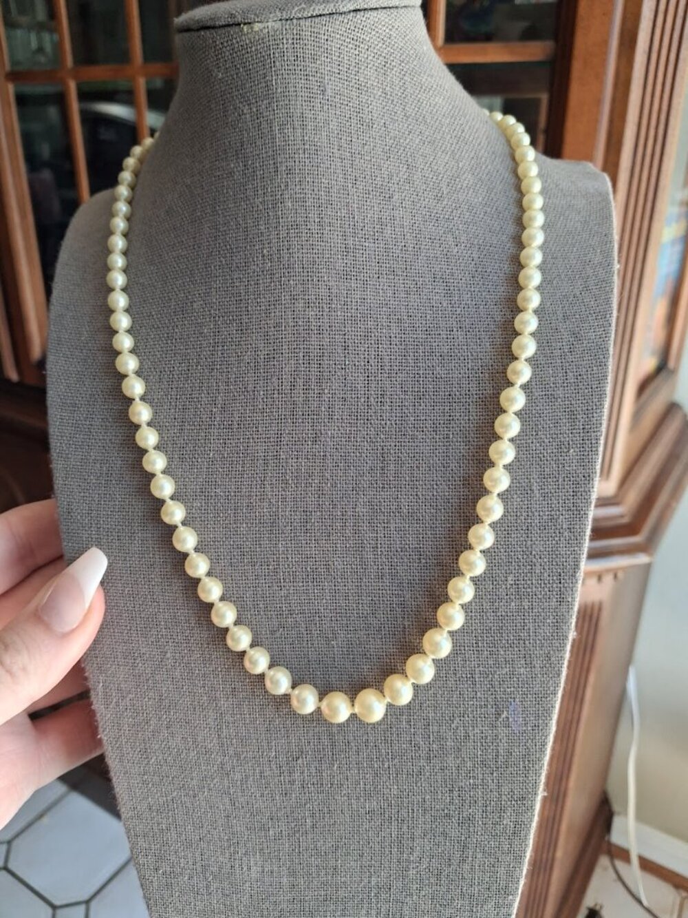 Vintage 20 inch Sterling Silver beaded necklace